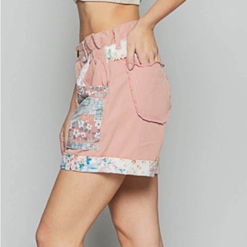 POL Pink Patchwork High-Rise Shorts NWOT - Picture 3 of 5